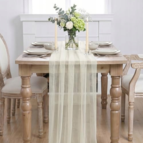 TABLE RUNNER BEIGE BOHO GAUZE 70X300 CM FOR WEDDING BIRTHDAY polyester Manufacturer code SWC5908807171839