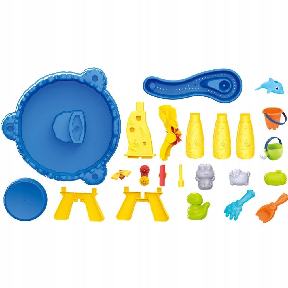 TABLE SANDBOX TABLE FOR PLAY 2IN1 + FOUNTAIN AND SAND SET Kid's age 3＋ years