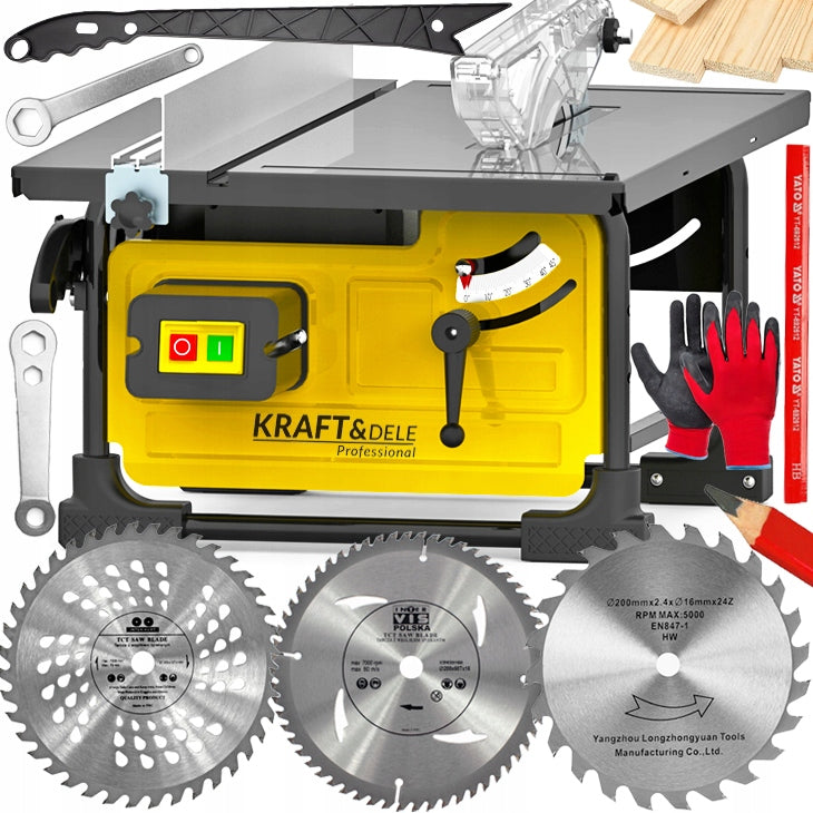 TABLE SAW FOR CUTTING WOOD CIRCULAR DISC + 3 DISCS