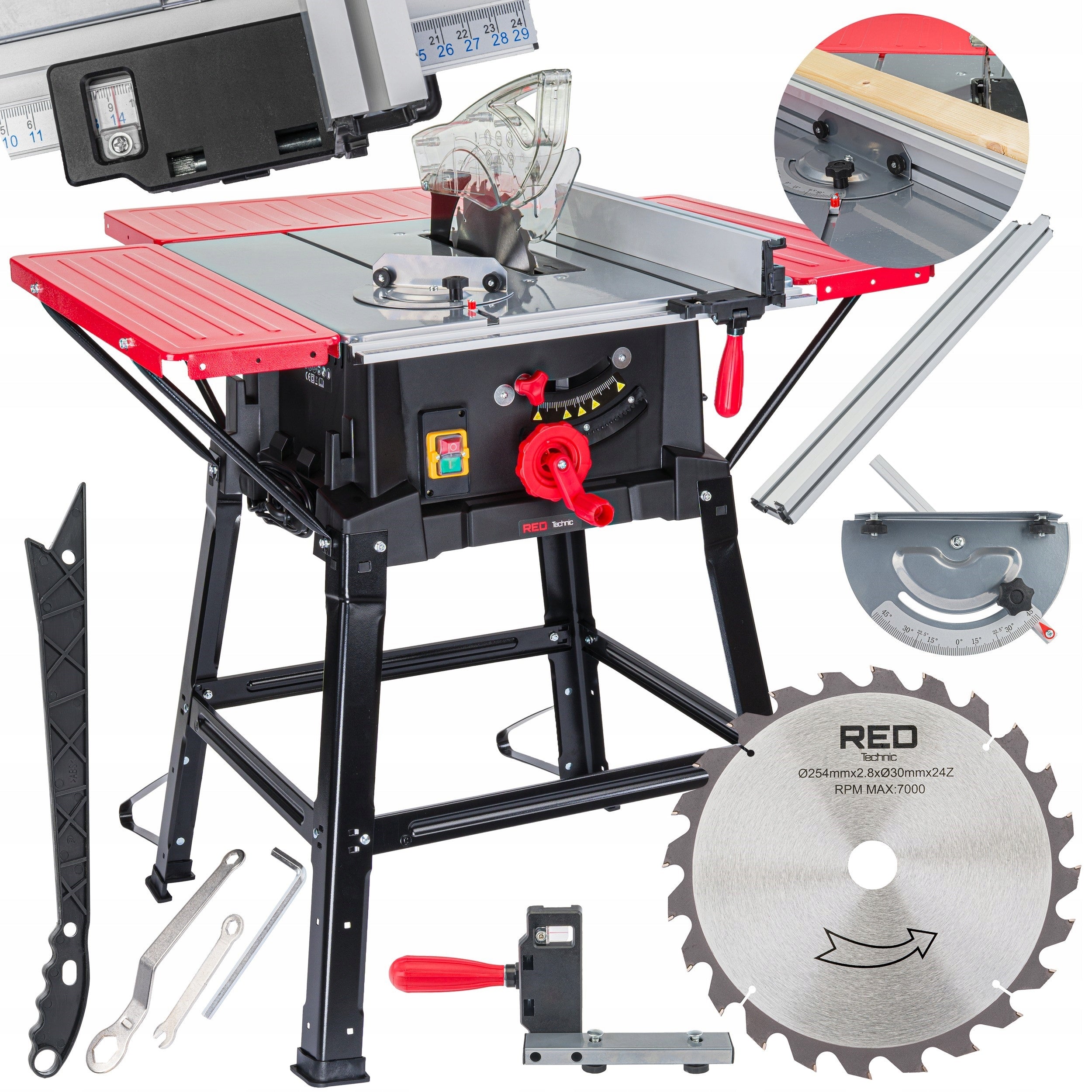 TABLE Saw Wood Circular Saw Krajzega Table Shield 3400W 4-Tabletops