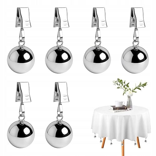 TABLECLOTH WEIGHTS 6 PIECES METAL STAINLESS STEEL FOR GARDEN TABLE