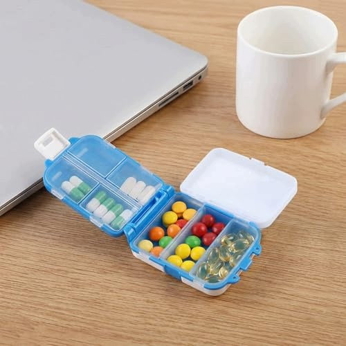 TABLET BOX 8 COMPARTMENTS TRAVEL MEDICINE ORGANIZER FOR HOME Model SWC5908151690147