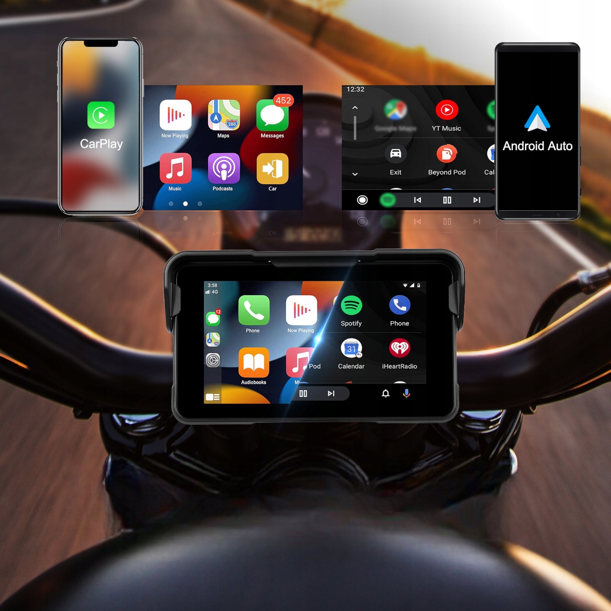 TABLET MOTORCYCLE STATION MULTIMEDIA NAVIGATION CARPLAY ANDROID AUTO BT Packaging status original