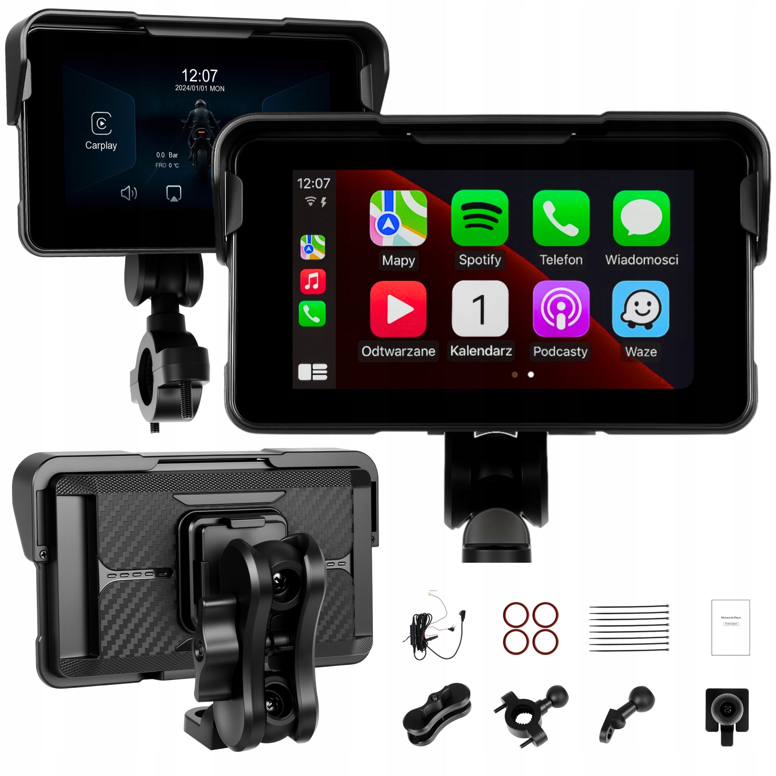 TABLET MOTORCYCLE STATION MULTIMEDIA NAVIGATION CARPLAY ANDROID AUTO BT