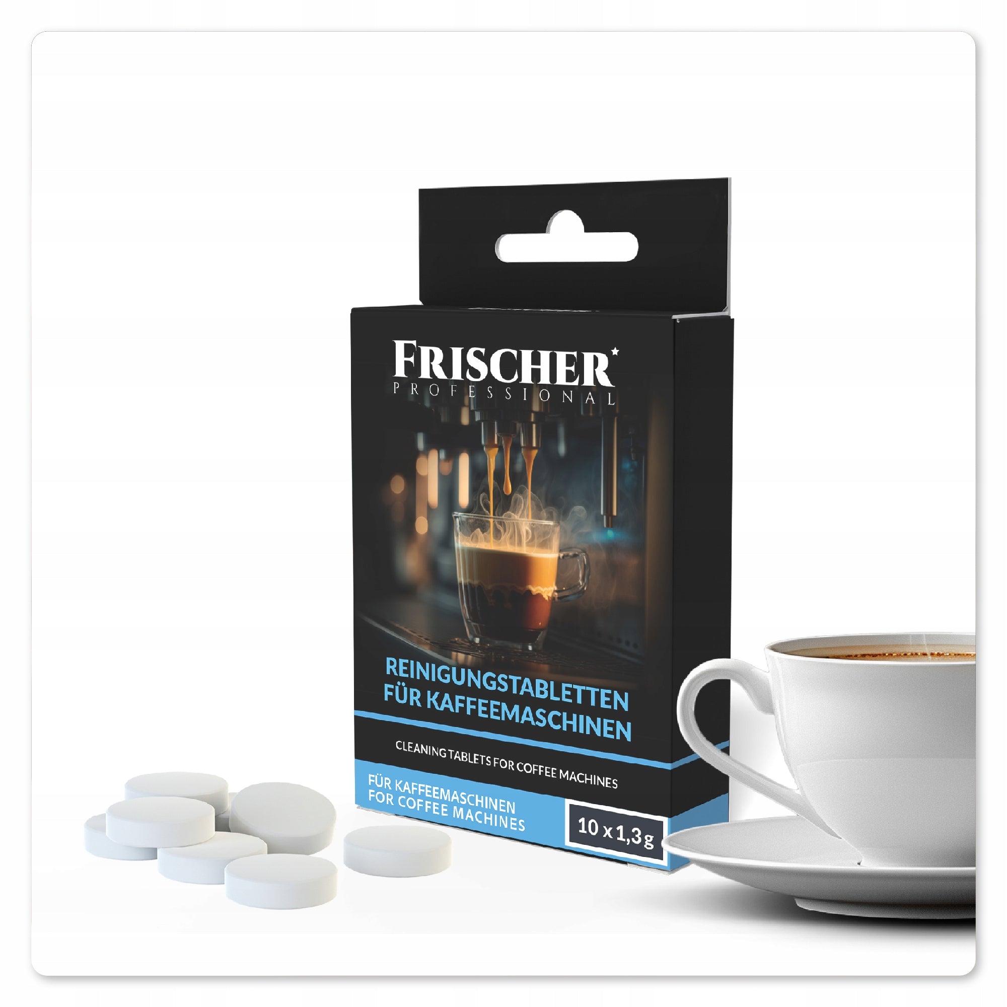 TABLETS FOR CLEANING COFFEE MAKER UNIVERSAL STRONG 10 PIECES Packaging status original