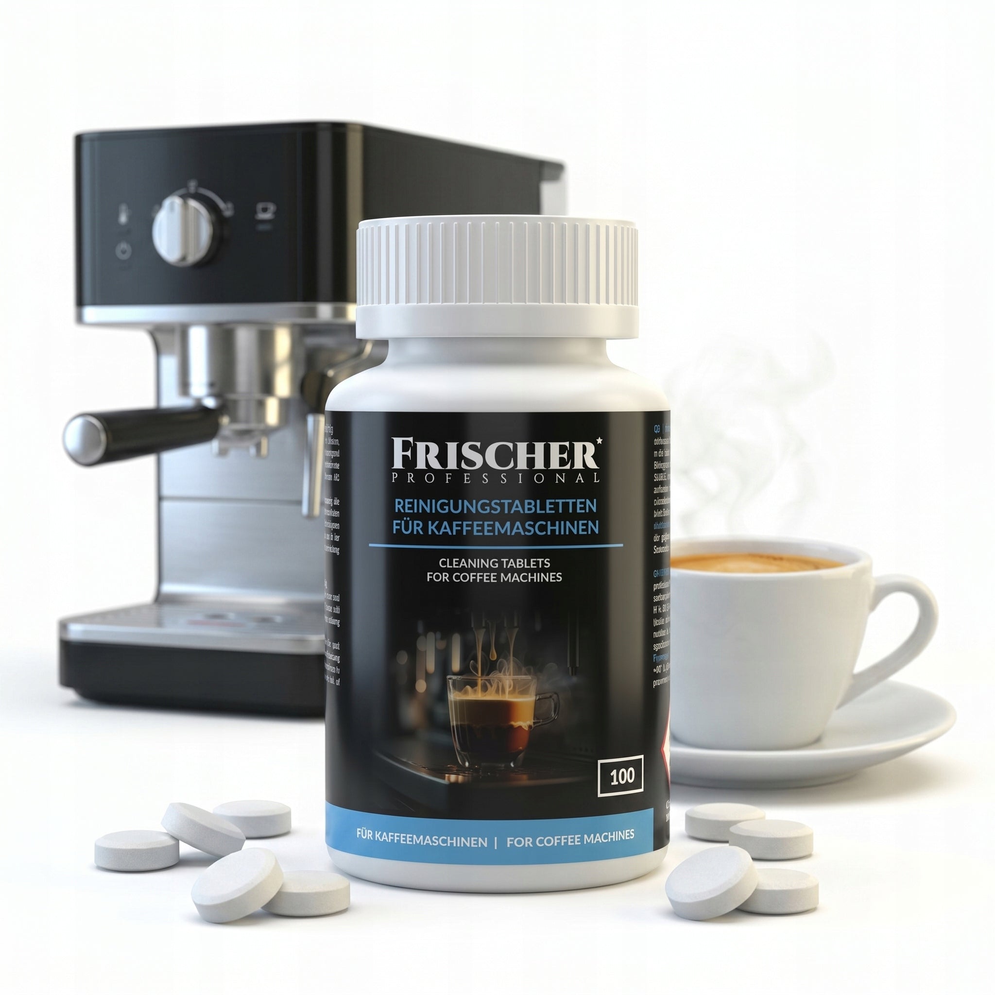 TABLETS FOR CLEANING ESPRESSO MACHINE UNIVERSAL STRONG 100 PCS FRISCHER