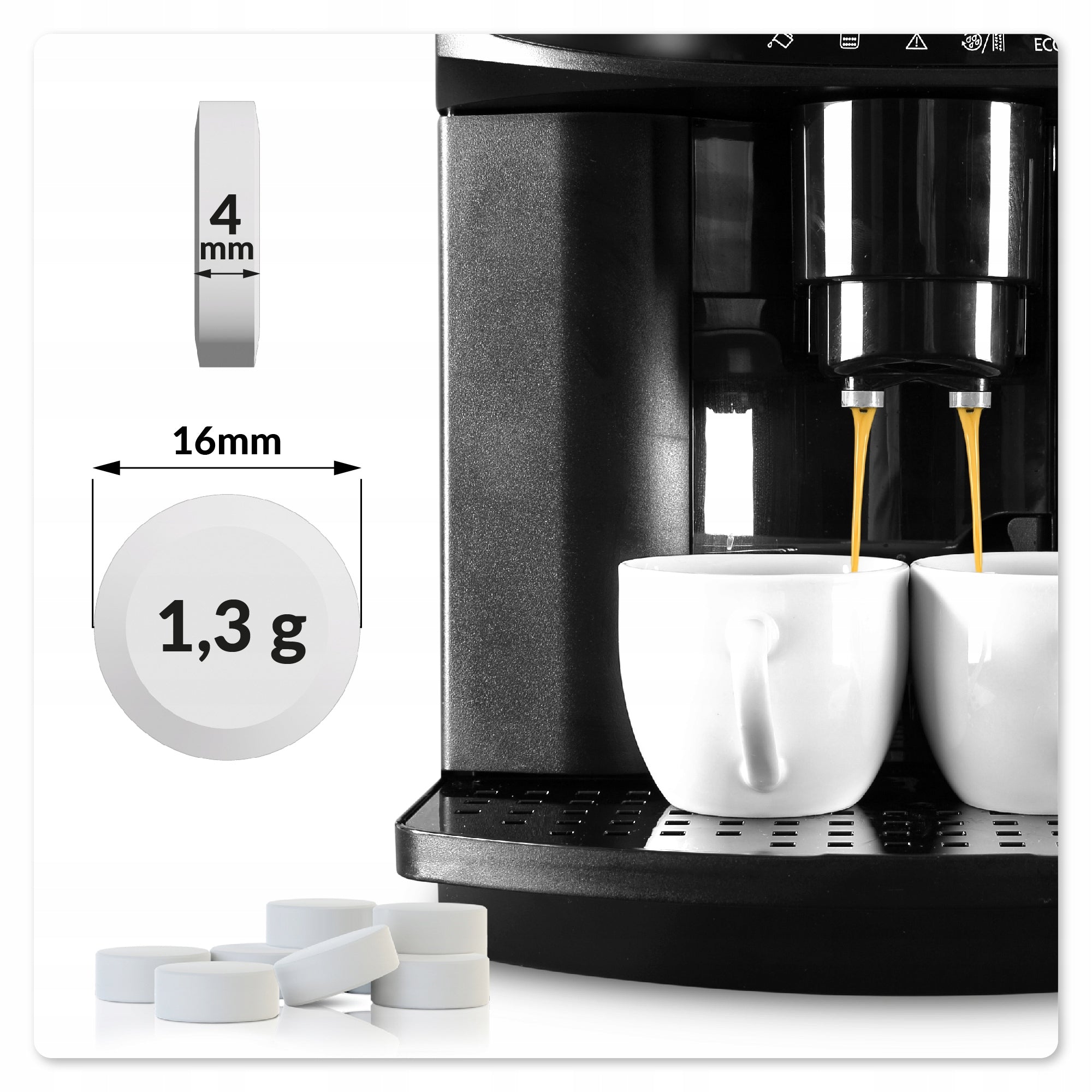 TABLETS FOR CLEANING ESPRESSO MACHINE UNIVERSAL STRONG 160 PCS FRISCHER Product weight with unit packaging 0.4 kg
