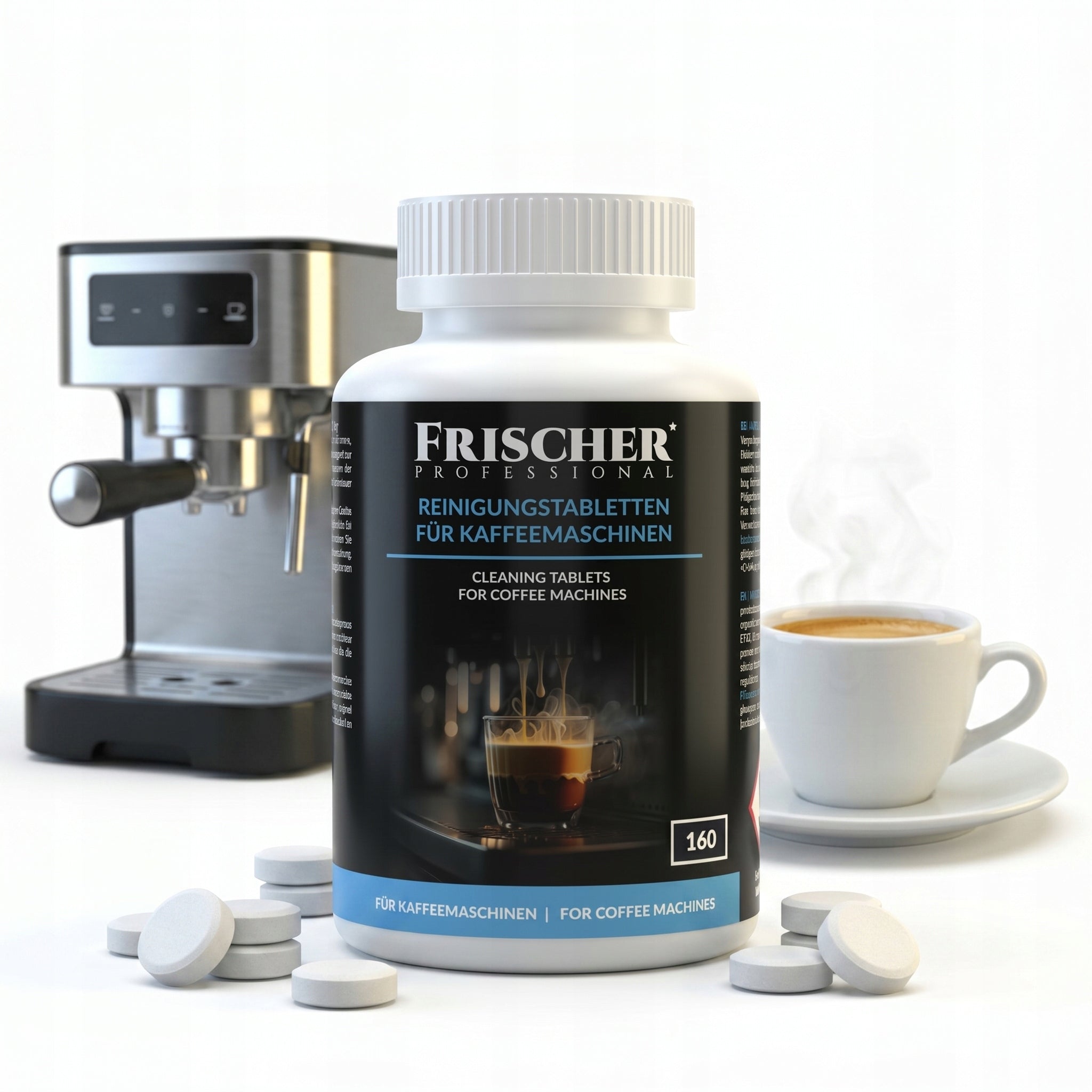 TABLETS FOR CLEANING ESPRESSO MACHINE UNIVERSAL STRONG 160 PCS FRISCHER