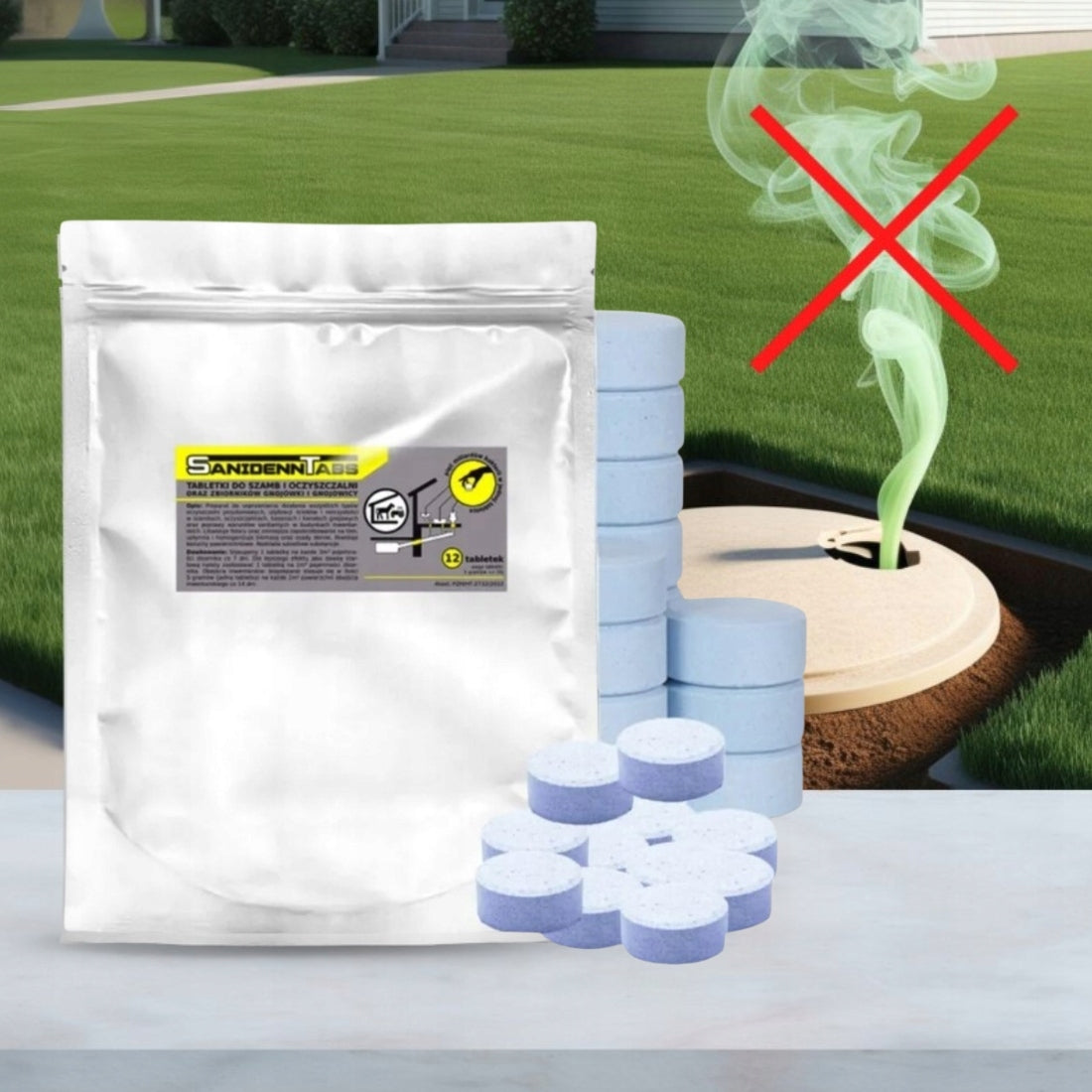 TABLETS FOR SEPTIC TANK AND WASTEWATER TREATMENT PLANT BIOBAKT SANIDENN 12 pcs Manufacturer Biobakt