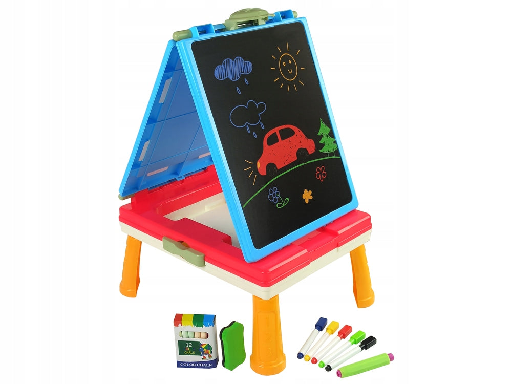 Magnetinė kreidos lenta Lean Toys Talented Painter su mėlynu žaidimų stalu