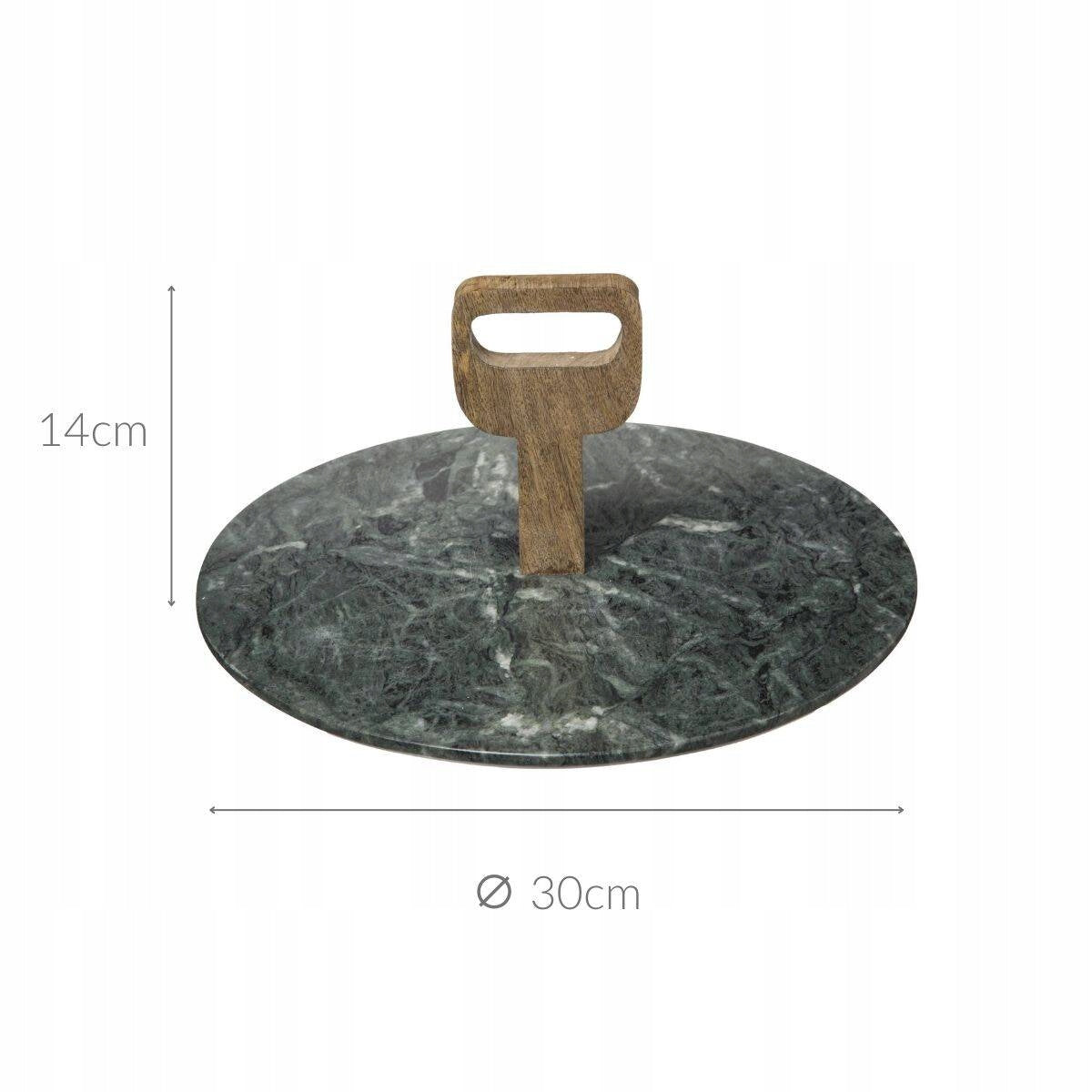 Apvalus žalio marmuro serviravimo padėklas 30cm