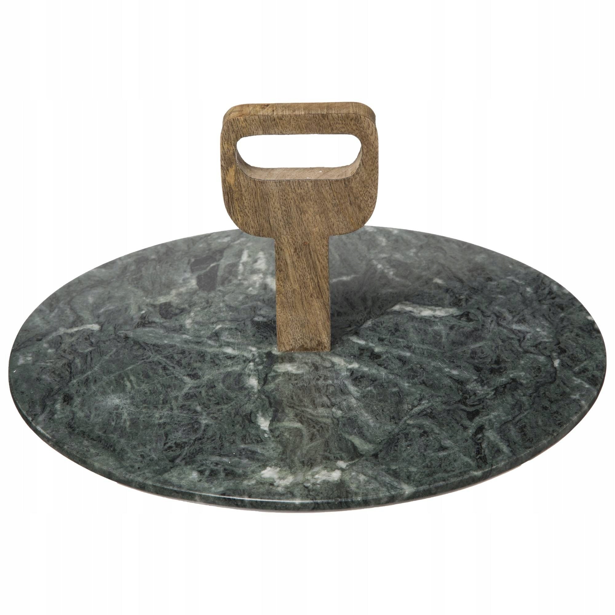 Apvalus žalio marmuro serviravimo padėklas 30cm