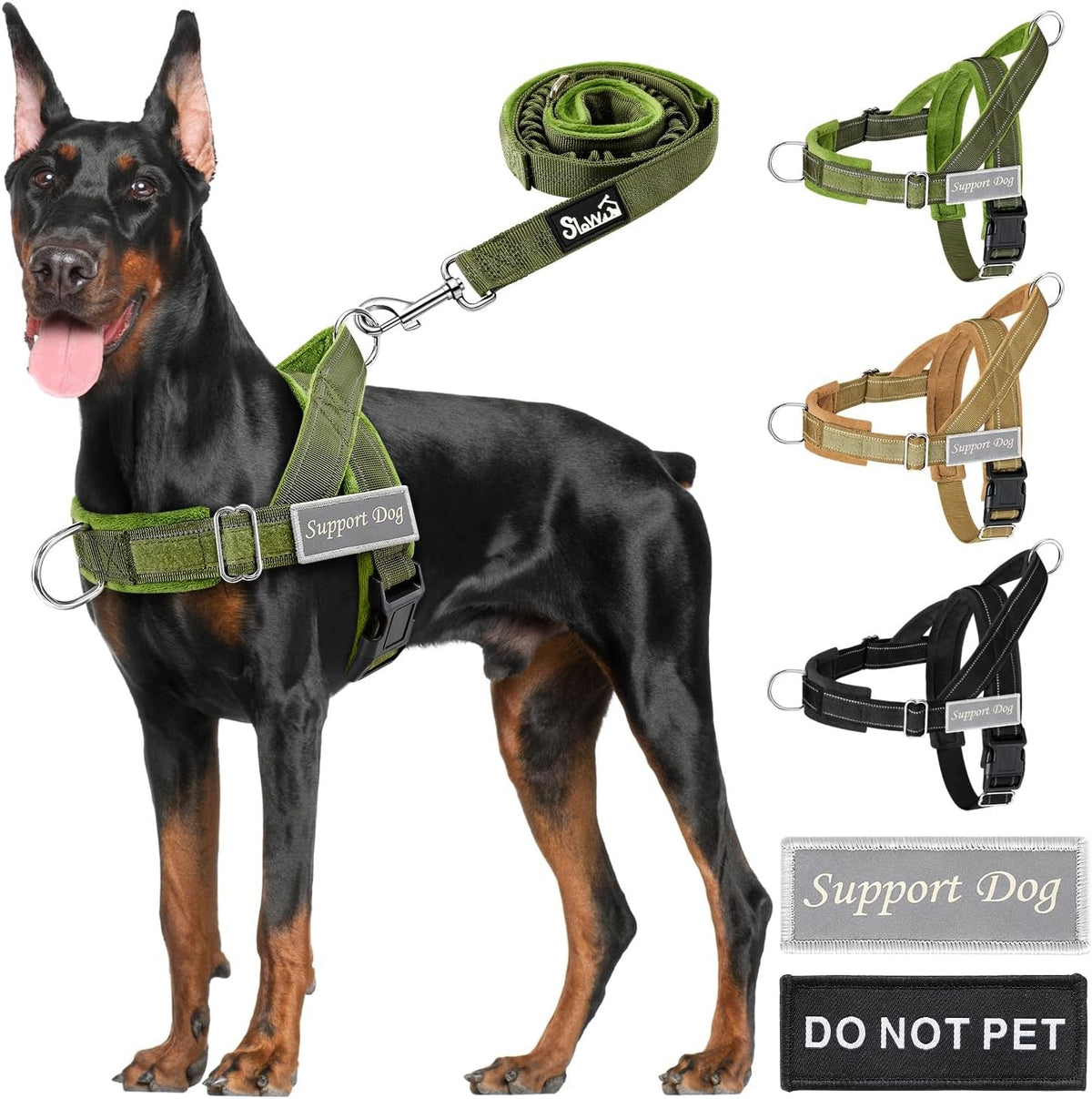 TACTICAL DOG HARNESS ADJUSTABLE CHEST NECK WITHOUT PULLING