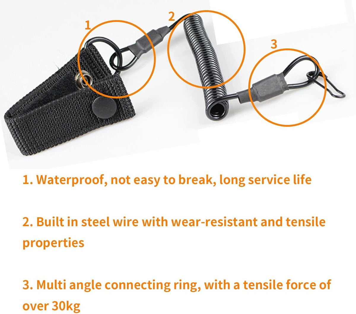 TACTICAL PARACORD STRING ELASTIC KEY SPIRAL Brand EC