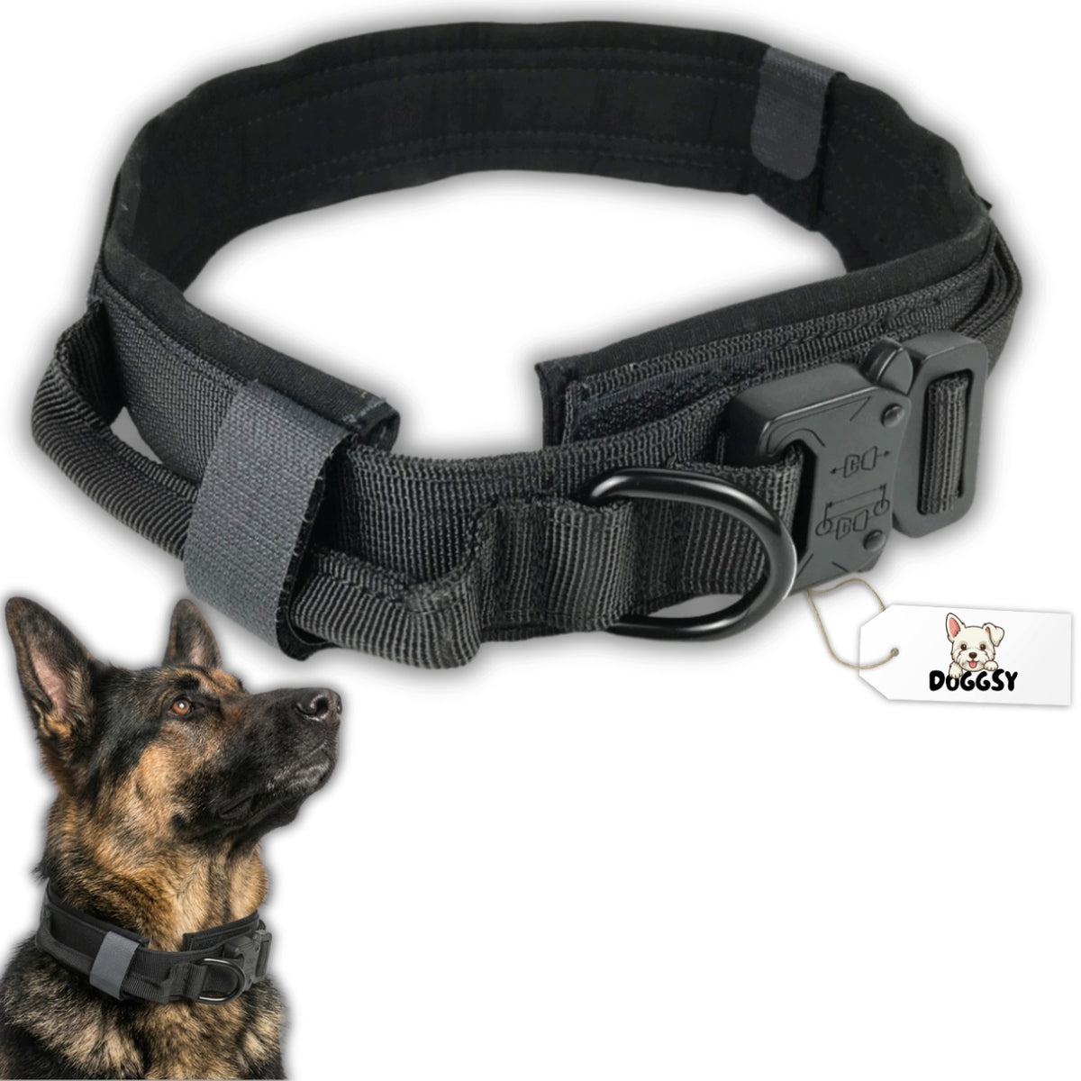 TACTICAL QR DOG COLLAR STRONG ADJUSTABLE POLICE ros. M 34-42cm