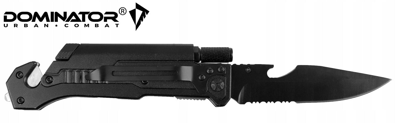 TACTICAL RESCUE KNIFE RESCUE EDC DOMINATOR FLASHLIGHT FLINT Brand Dominator