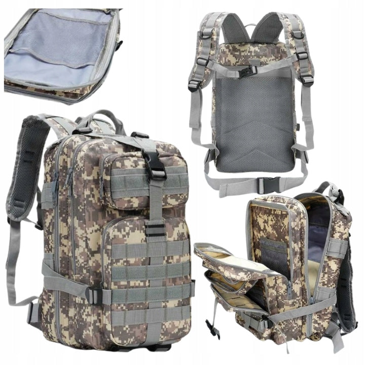 TACTICAL SURVIVAL HIKING BACKPACK 35L KHAKI