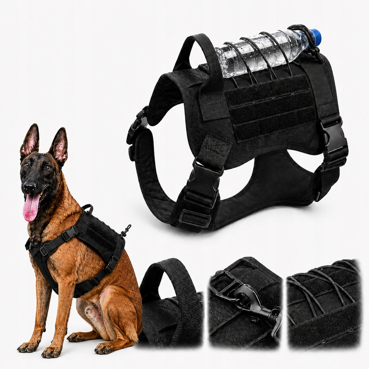 TACTICAL TRAINING DOG HARNESS WITH PICK-UP DURABLE M