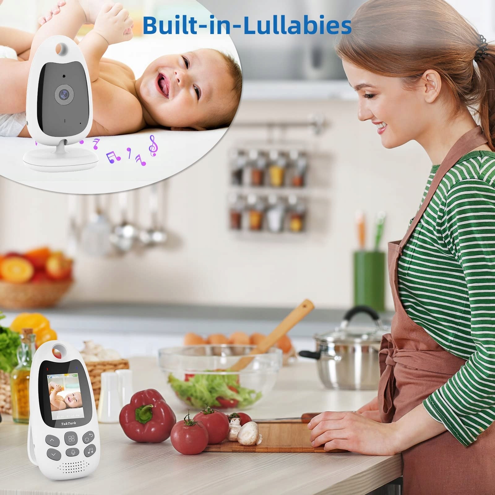 TAKTARK Babyfon Camera Monitor 2'' VOX Double Sided Night Vision Communication Brand no brand