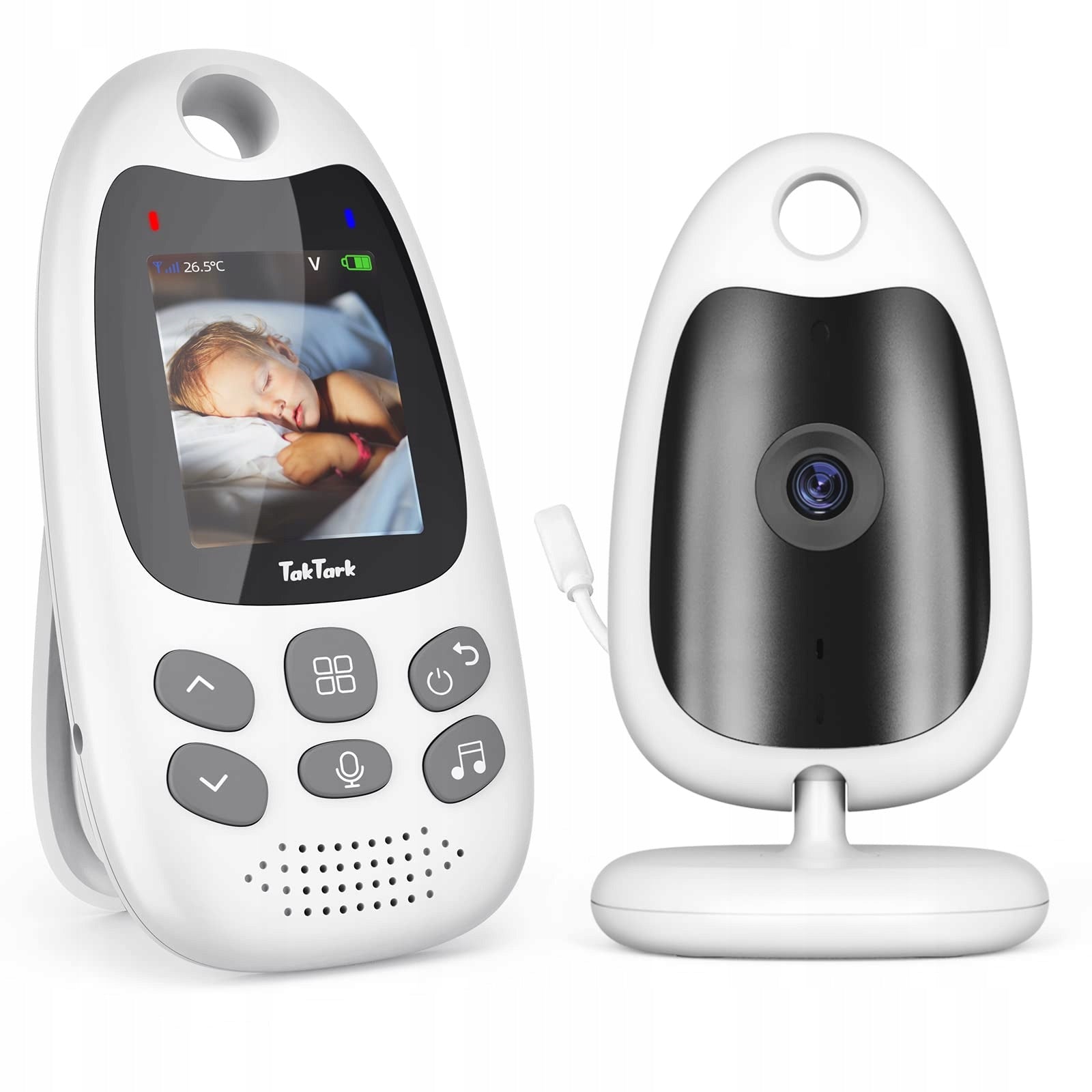 TAKTARK Babyfon Camera Monitor 2'' VOX Double Sided Night Vision Communication