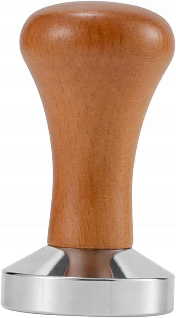 TAMPER BEATER ESPRESSO COFFEE STAMP 53MM WOODEN HANDLE AND ALUMINUM