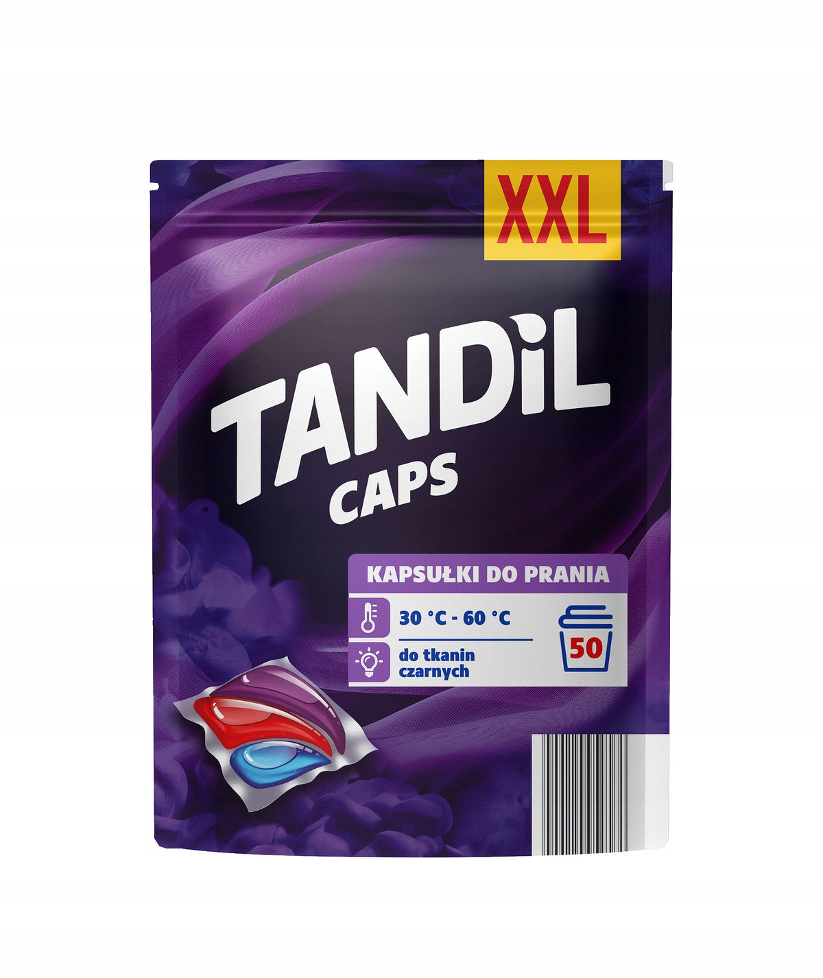 TANDIL Caps Fabric Washing Capsules Black 50 Pieces XXL