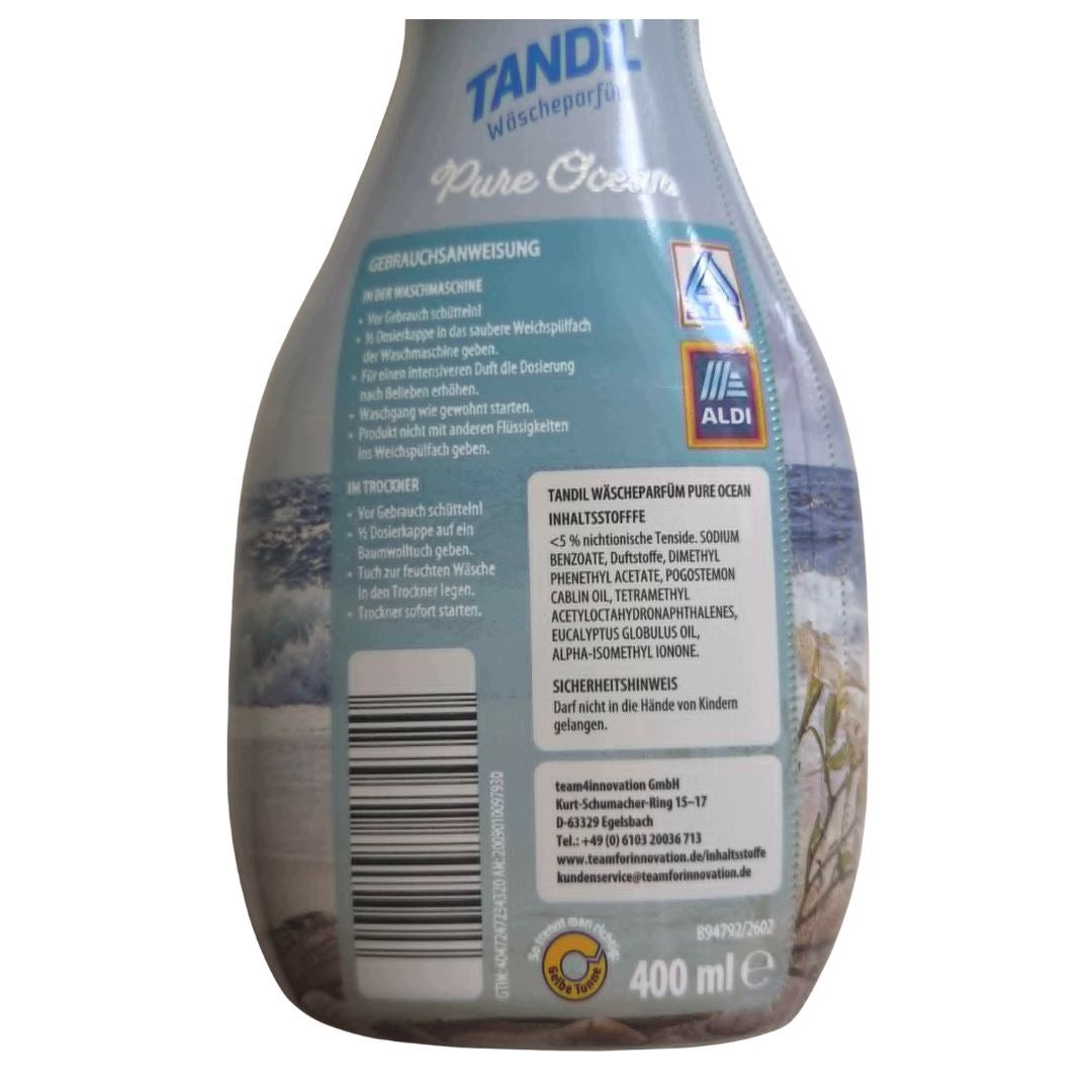 TANDIL PURE OCEAN PERFUME SCENT FOR WASHING RINSES AND DRYERS 400ml Brand Tandil