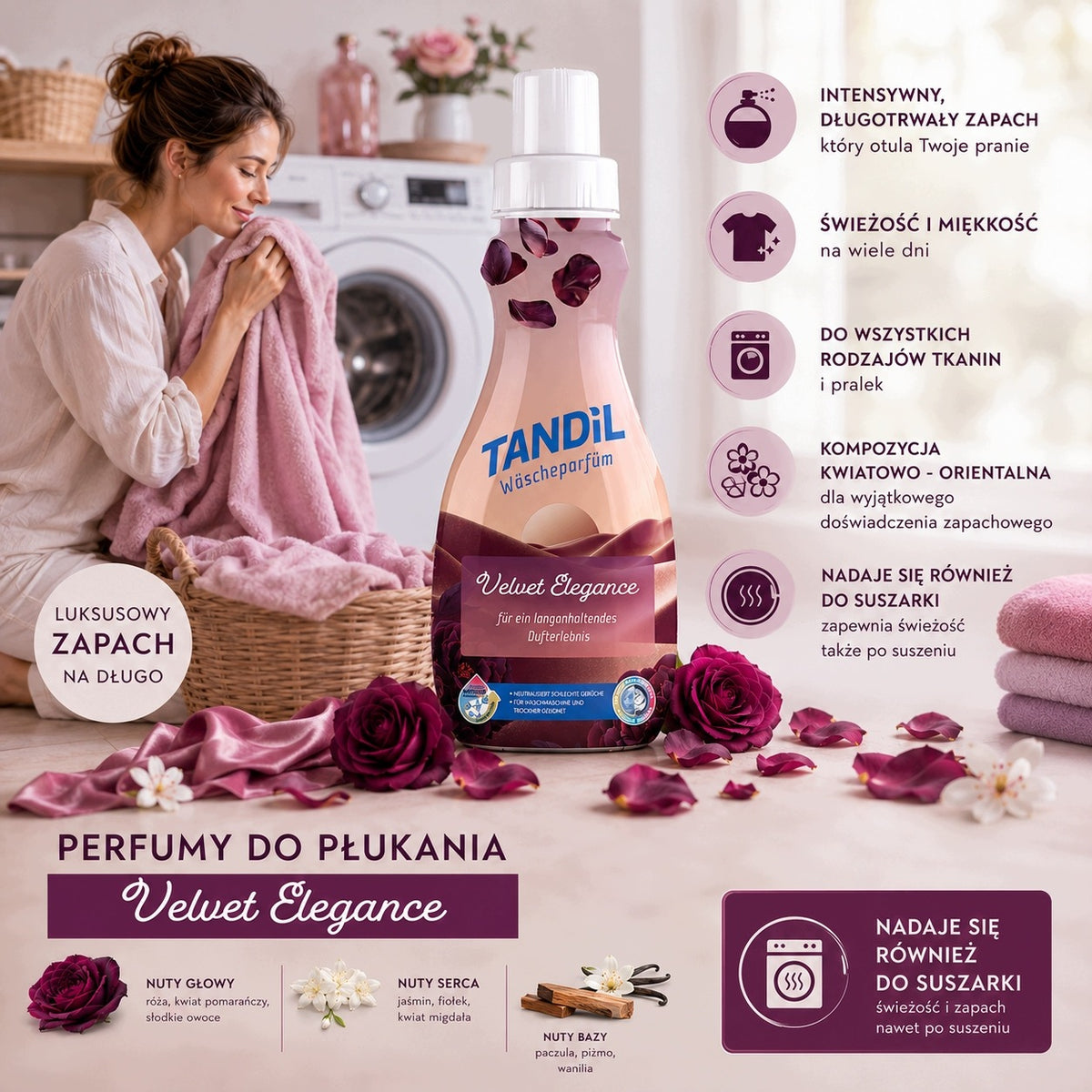 TANDIL VELVET ELEGANCE PERFUME SCENT FOR WASHING RINSES AND DRYERS 400ml Brand Tandil