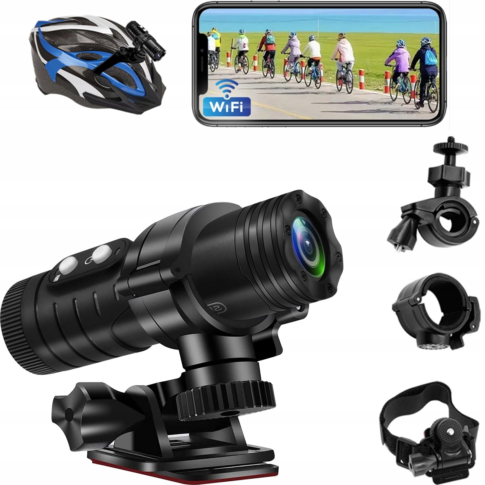 TANGMI Sports Camera WiFi 1080P HD 120° Angle Wide 7h Battery