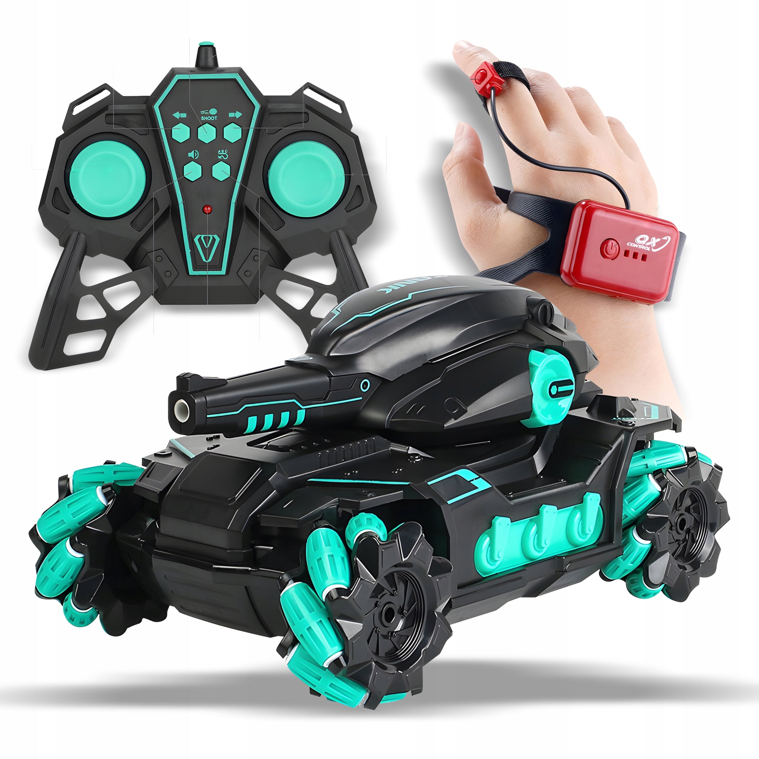 TANK CAR REMOTE CONTROLLED WITH CANNON FOR GEL BALLS 4x4 REMOTE CONTROL AND GESTURES