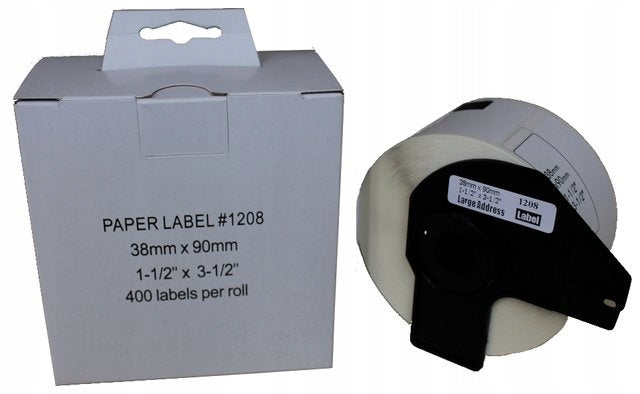 TAPE FITS BROTHER QL 38MM 90MM WHITE DK11208