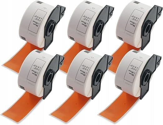 TAPE LABELS FOR: QL-500, QL-550, QL-570, QL-580N, QL-650TD 6ROLLS