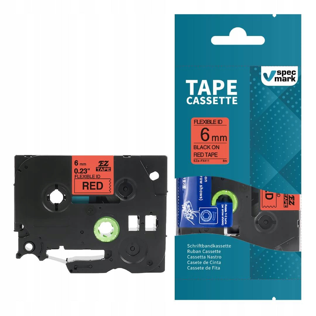 TAPE SPECMARK FOR BROTHER TZ-FX411 6MM 8M RED TZe-FX411