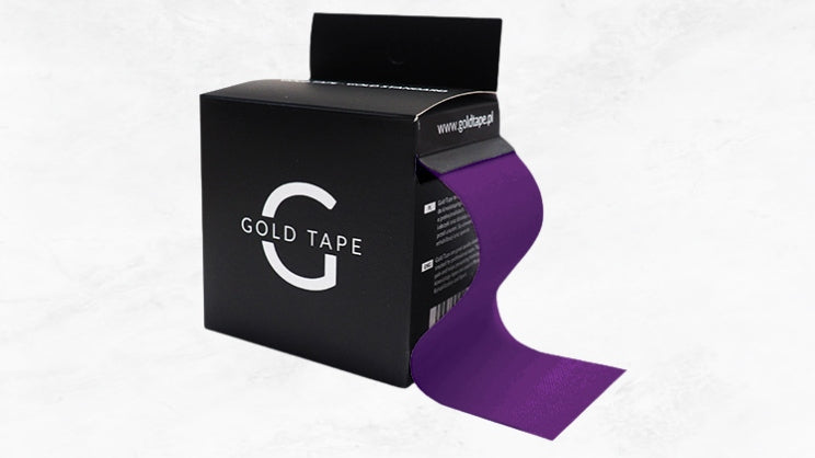 KINEZIOTAPINGO JUOSTA GOLD TAPE 5CMX5M VIOLETINĖ