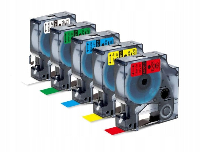 TAPES FOR DYMO LM160 D1 12mm SET OF 5 COLORS