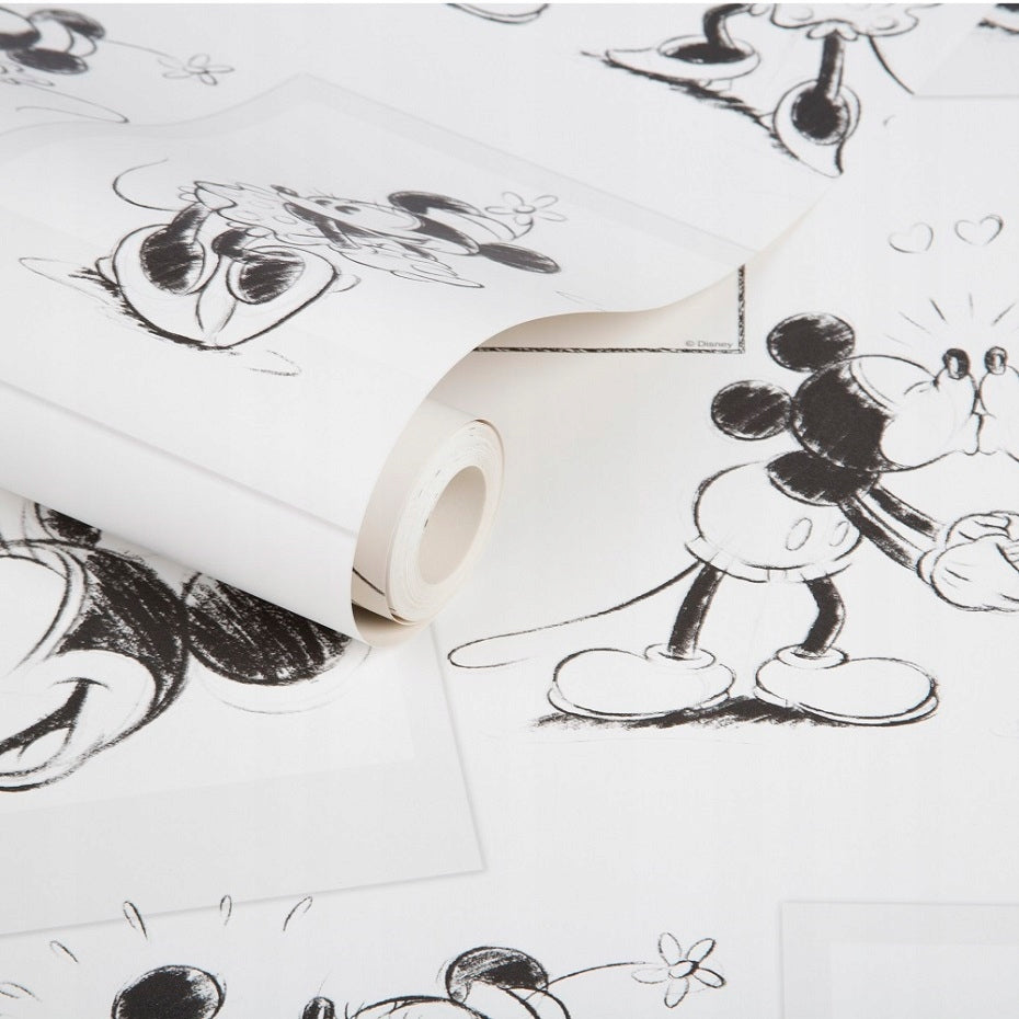 Tapetas Kids at Home Mickey and Minnie, juoda