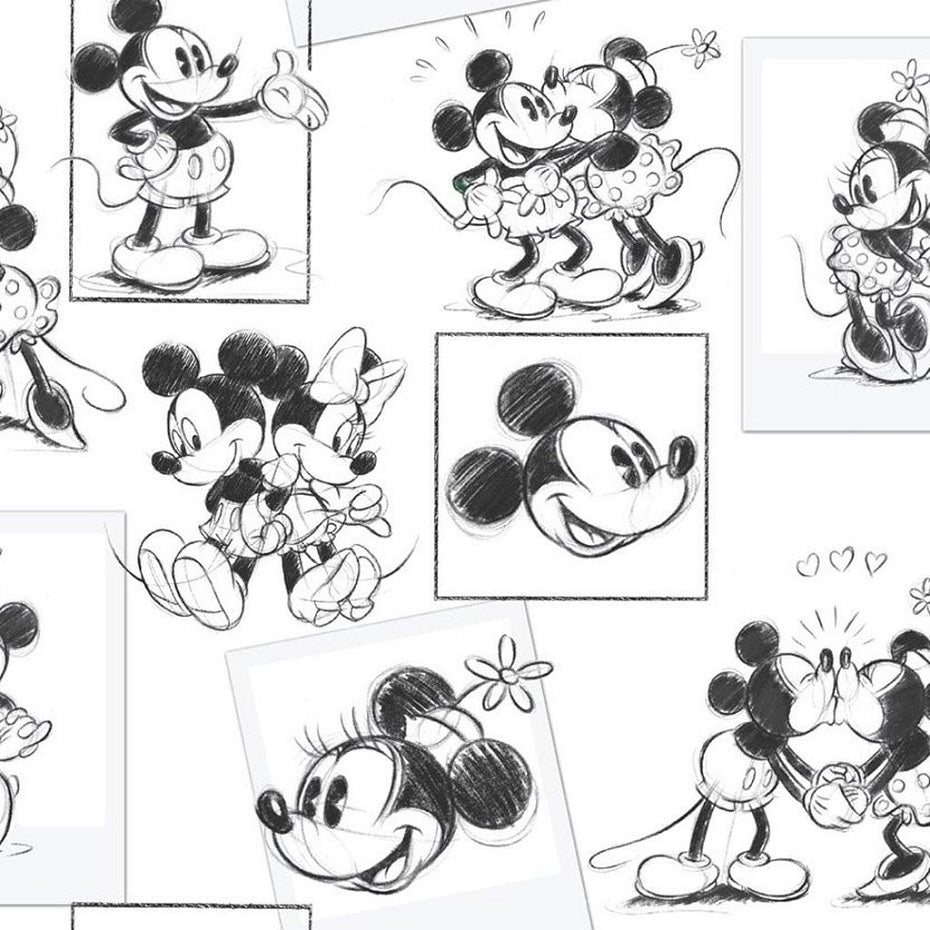 Tapetas Kids at Home Mickey and Minnie, juoda