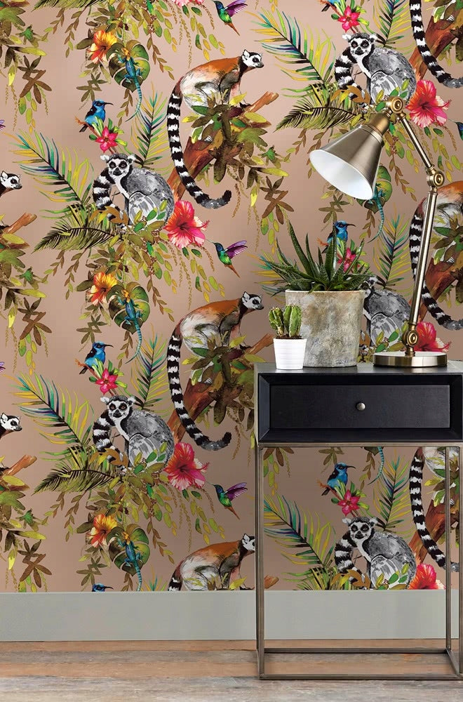 Duch Wallcoverings Tapete Lemur, roségoldene Farbe 