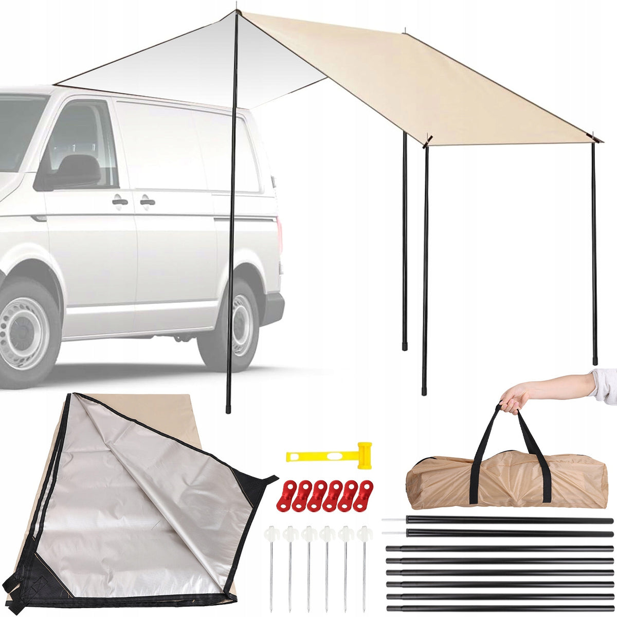 TARP CAMPING SHEET HIKING WATERPROOF PROTECTIVE 3X3M WITH BAG