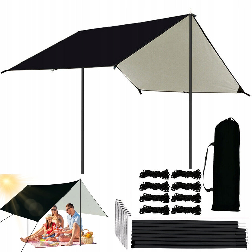 TARP SHEET WATERPROOF TARPAULIN SURVIVAL TENT 3×3M+CANOPY BAR
