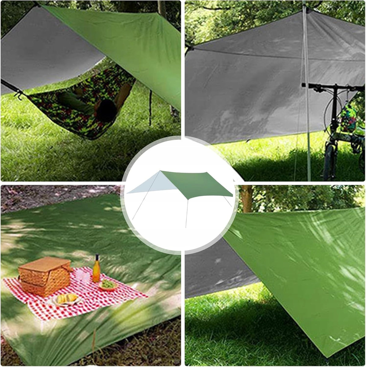 TARPAULIN TARP 3X3M TOURIST TENT WATERPROOF UV PROTECTION CAMPING HAMMOCK Packaging status original