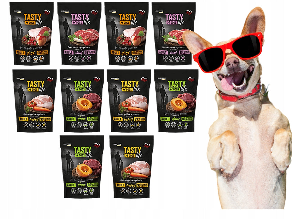 TASTY DOGS LIFE wet dog food MIX FLAVORS without chicken 10x 150g