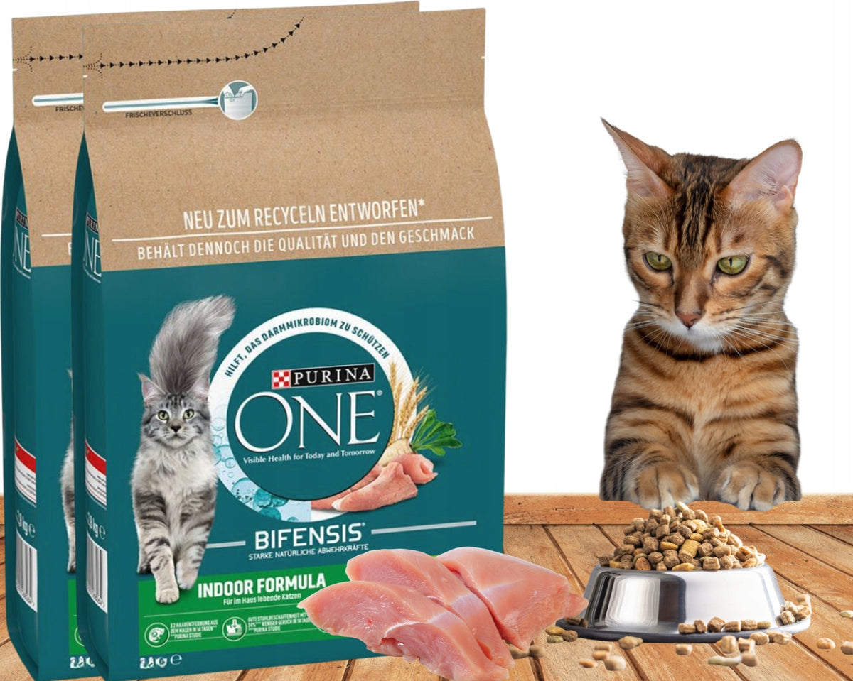 TASTY DRY FOOD PURINA ONE INDOOR FORMULA TURKEY 2 X 750G ADULT CATS