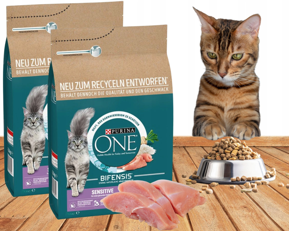 TASTY SPECIALTY FOOD PURINA ONE SENSTVE TURKEY 2x1,4KG ADULT CATS