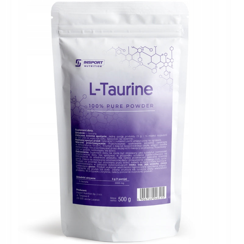 TAURINE Pure 3000mg 500g REGENERATION Strength AMINO ACIDS| INSPORT Packaging status original