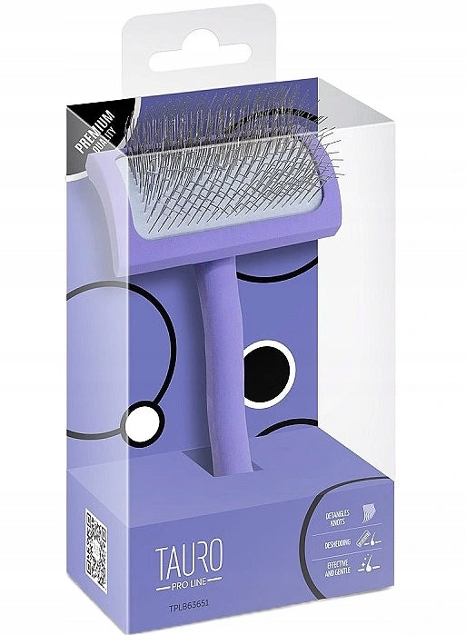 TAURO Pro Line Curved Wooden Brush M PURPLE
