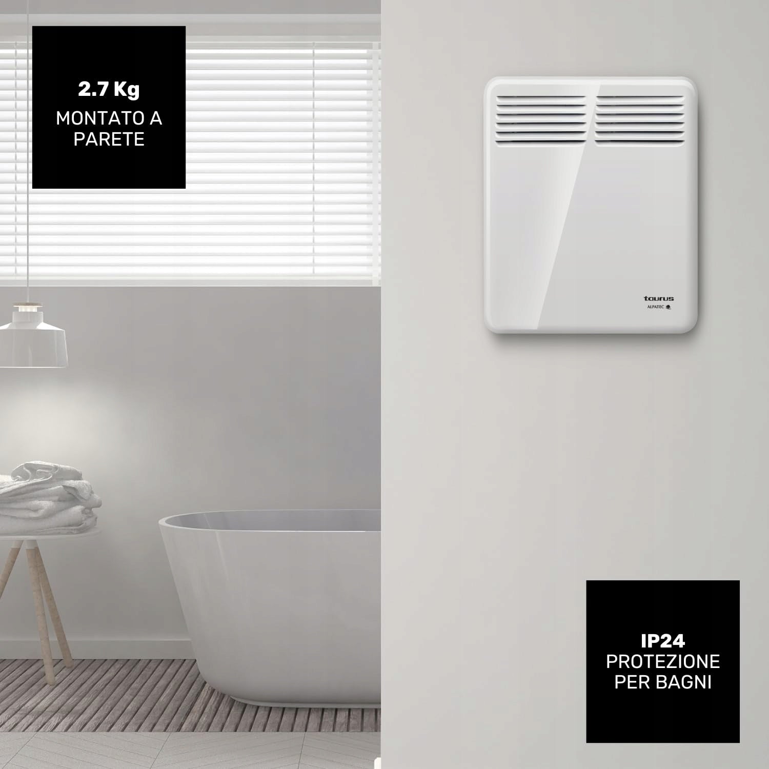 TAURUS CHTA 500 Electric Convector 500W For Bathroom With Display Brand no brand