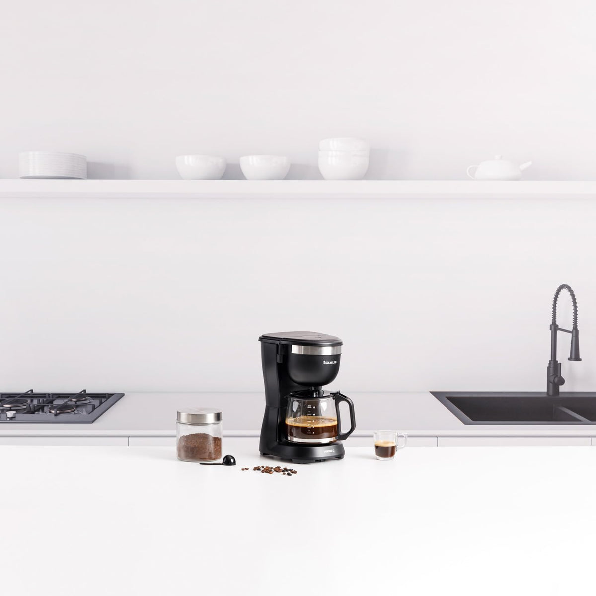TAURUS Verona Coffee Maker 12 680W 1250ml Intense Black Aroma Model DC680C