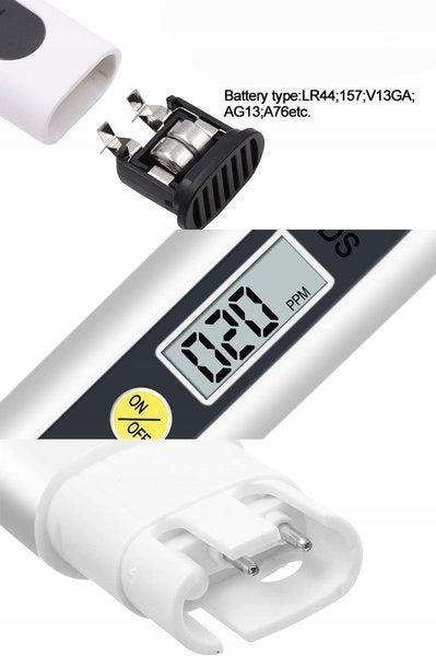 TDS Drinking Water Quality Tester White 1-999 ppm - Purity Meter Manufacturer code dcr15636