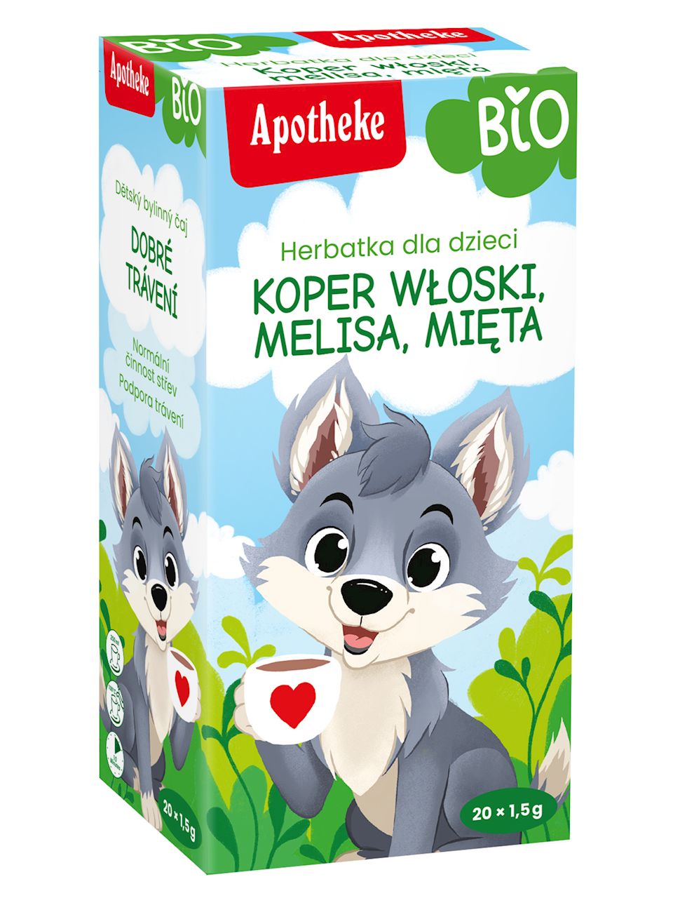 TEA FOR CHILDREN - FENNEL, LEMON BALM AND MINT BIO 20 x 1,5 g APOTHEKE
